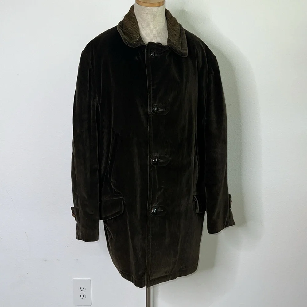 🔹 Vintage 70’s Corduroy Coat with Faux Fur and Wool Lining